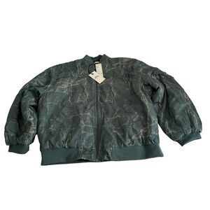 Urban Outfitters BDG Marcy Nylon Bomber Jacket Women's Size Medium Teal NEW